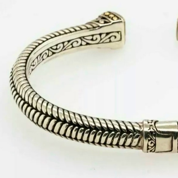 Samuel Benham Sterling Silver & 18K Gold with Amethyst Hinged Cuff Bracelet - Picture 16 of 16